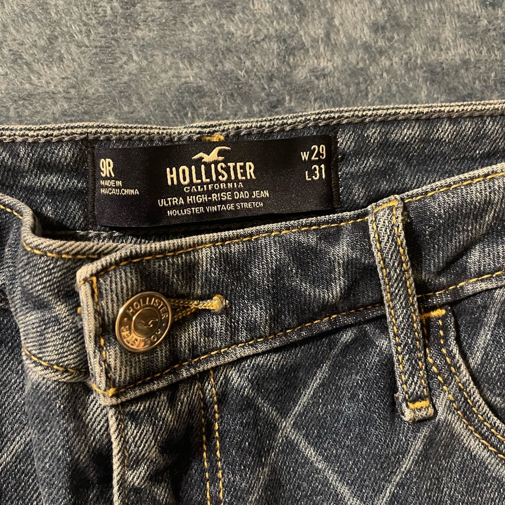 Hollister Dark Blue Ultra High-Rise Dad Jeans